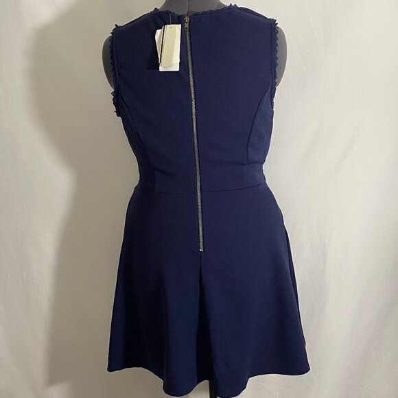 Speechless Midnight Blue Fit & Flare Lace Trim Dress - Picture 4 of 12